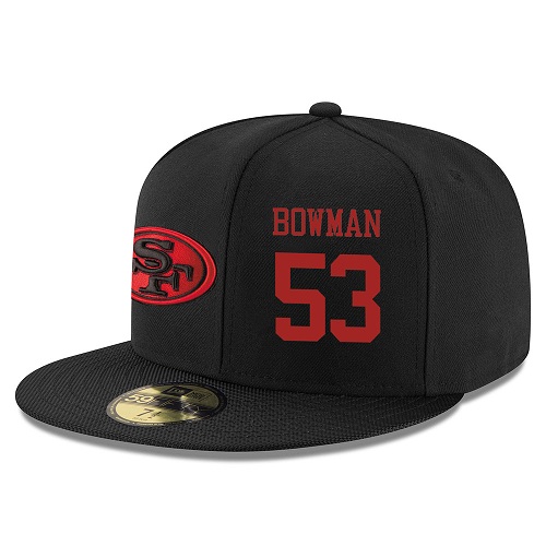 NFL San Francisco 49ers #53 NaVorro Bowman Stitched Snapback Adjustable Player Rush Hat - Black/Red